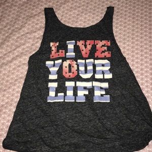 “live your life” tank top